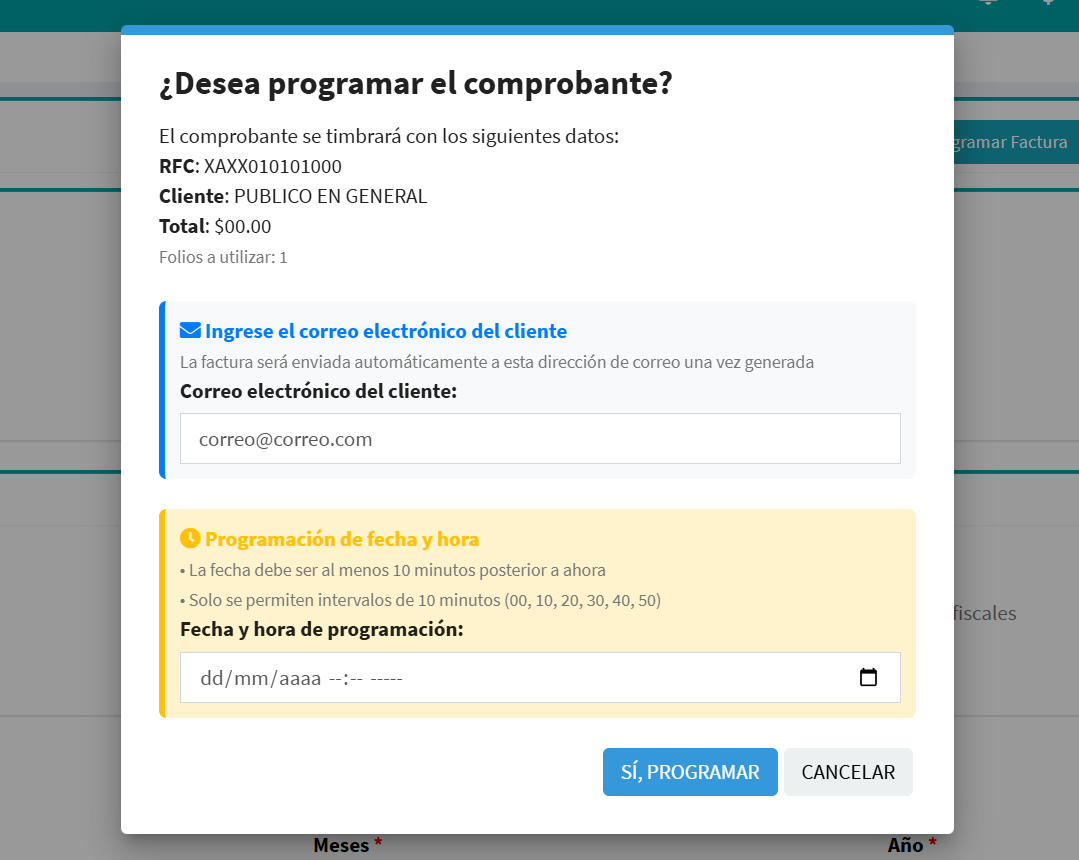 Programar Factura