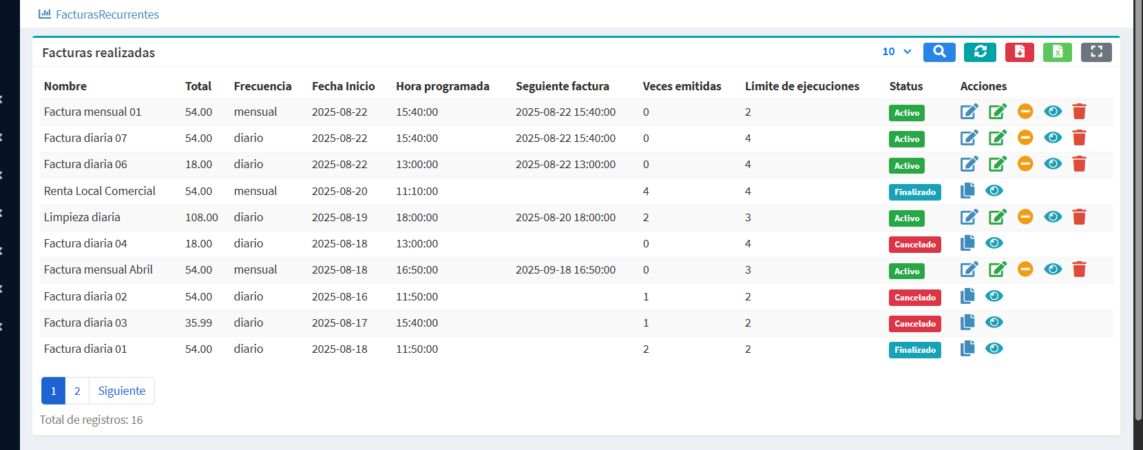 Gestionar Factura